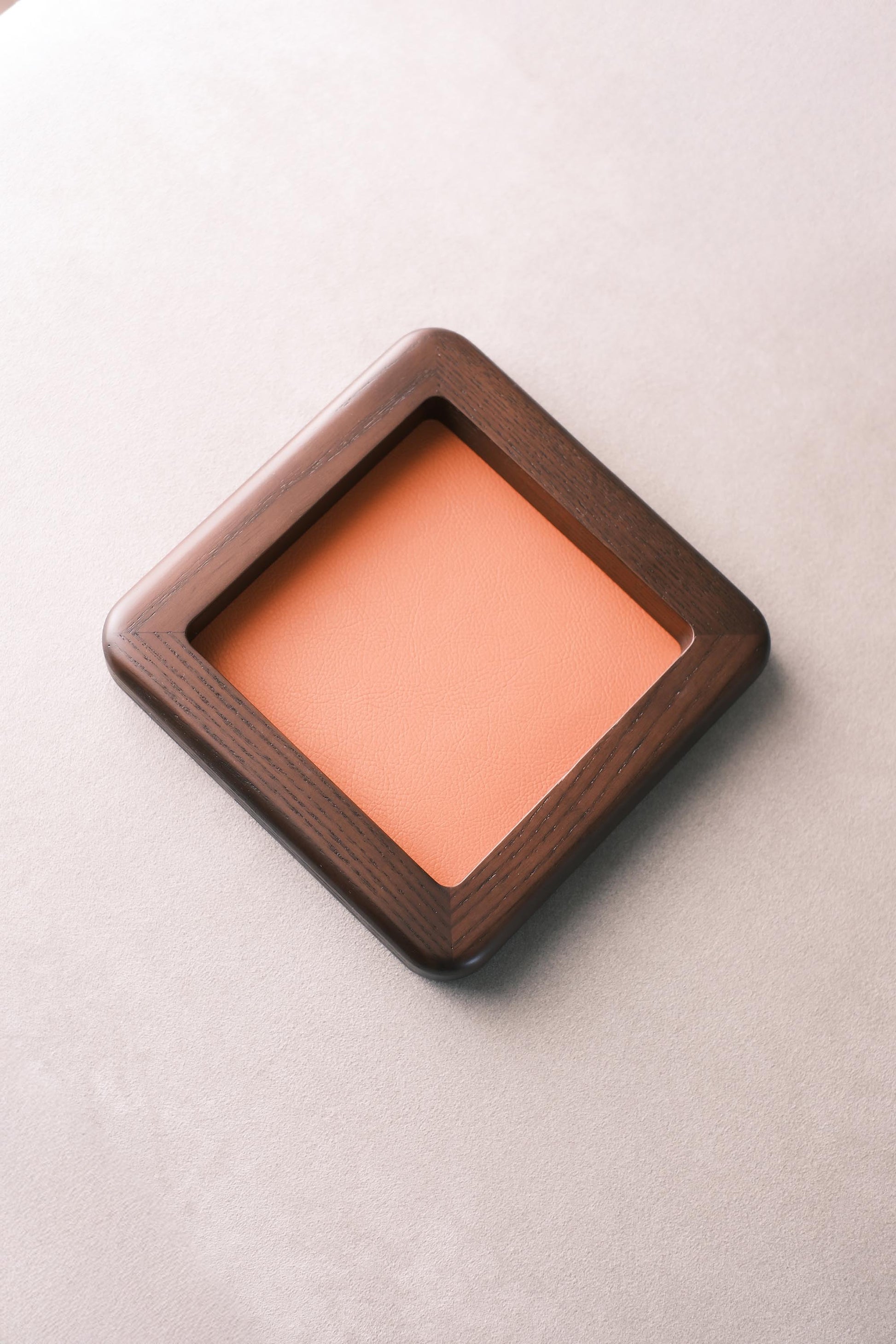 MJ88 Foldable Mahjong Dining Table – Luxury Orange with Stained Walnut Color Sample