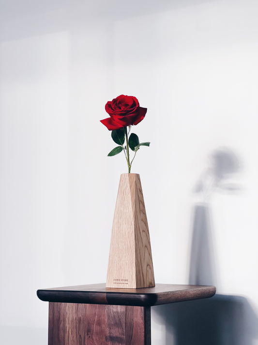 JDF214 VASE – NARA OAK|一輪挿し花瓶|日本北海道實木